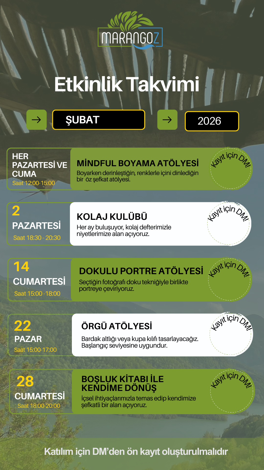 Şubat Etkinlik Takvimi